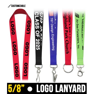 5/8 Single Color Dye Sublimation Lanyard